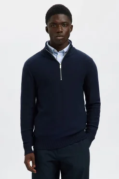 Camisola estruturada 100% algodão orgânico com meia fecho-éclair .
