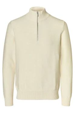 Camisola estruturada 100% algodão orgânico com meia fecho-éclair .