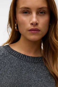 Camisola feminino de malha com lurex