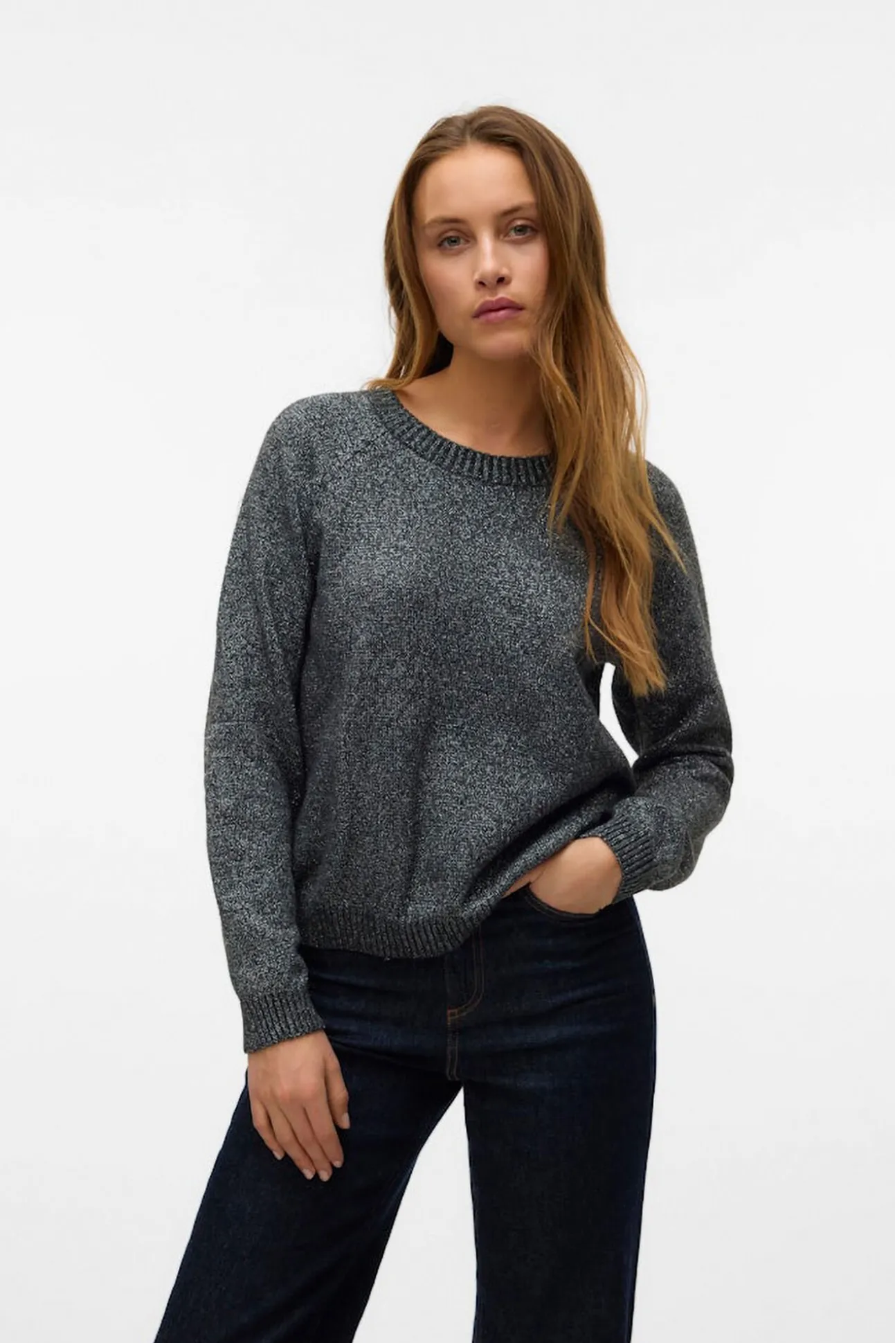 Camisola feminino de malha com lurex