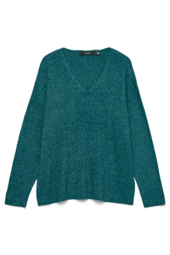 Camisola feminino de malha fina com glitter