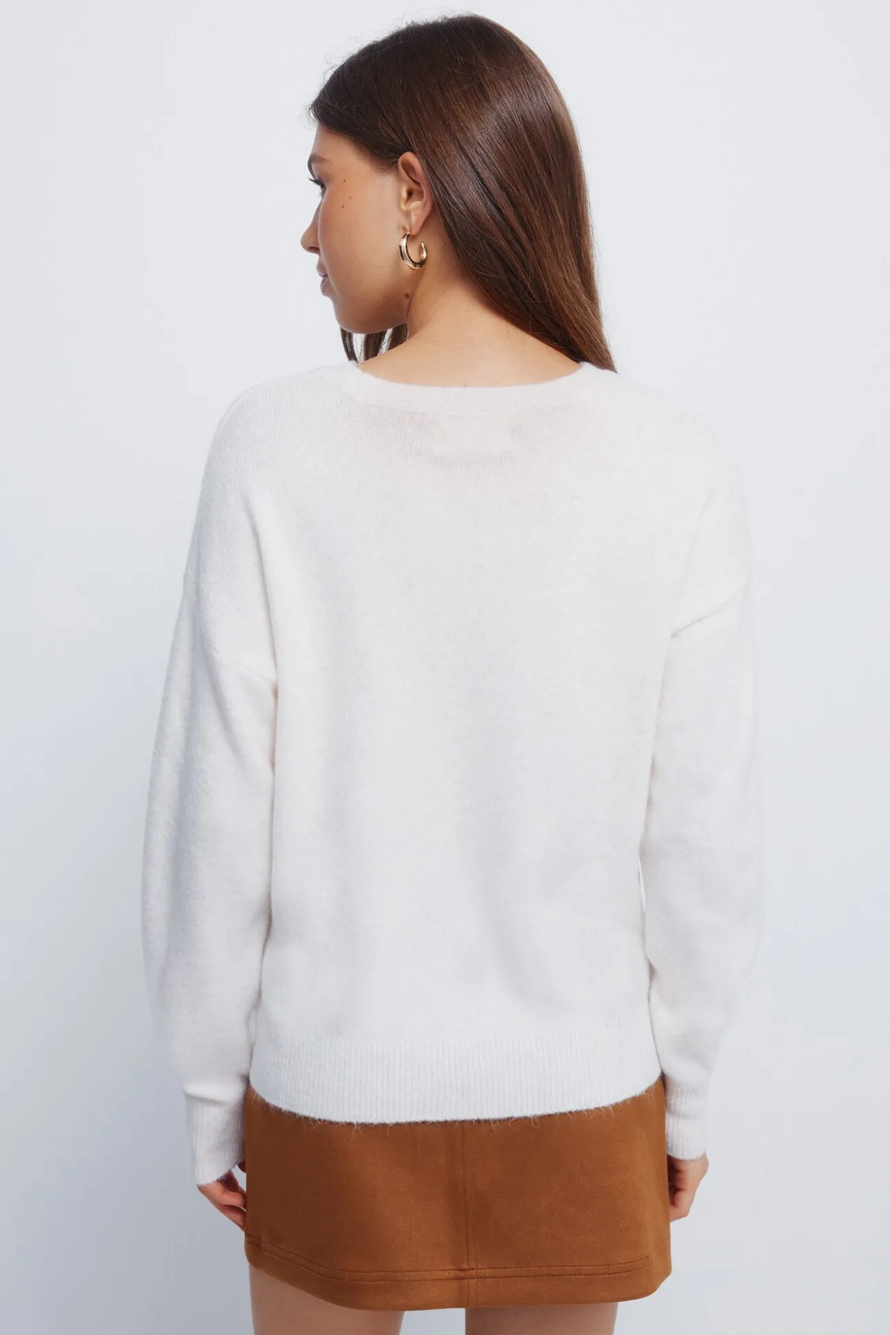 Camisola frontal em formato de diamante