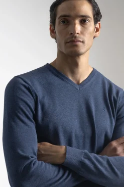 Camisola gola em bico algodão