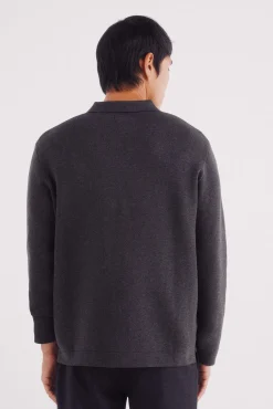 Camisola gola polo com botões