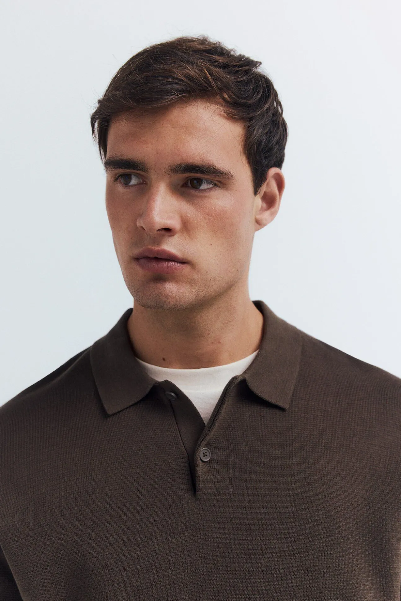 Camisola gola polo com botões