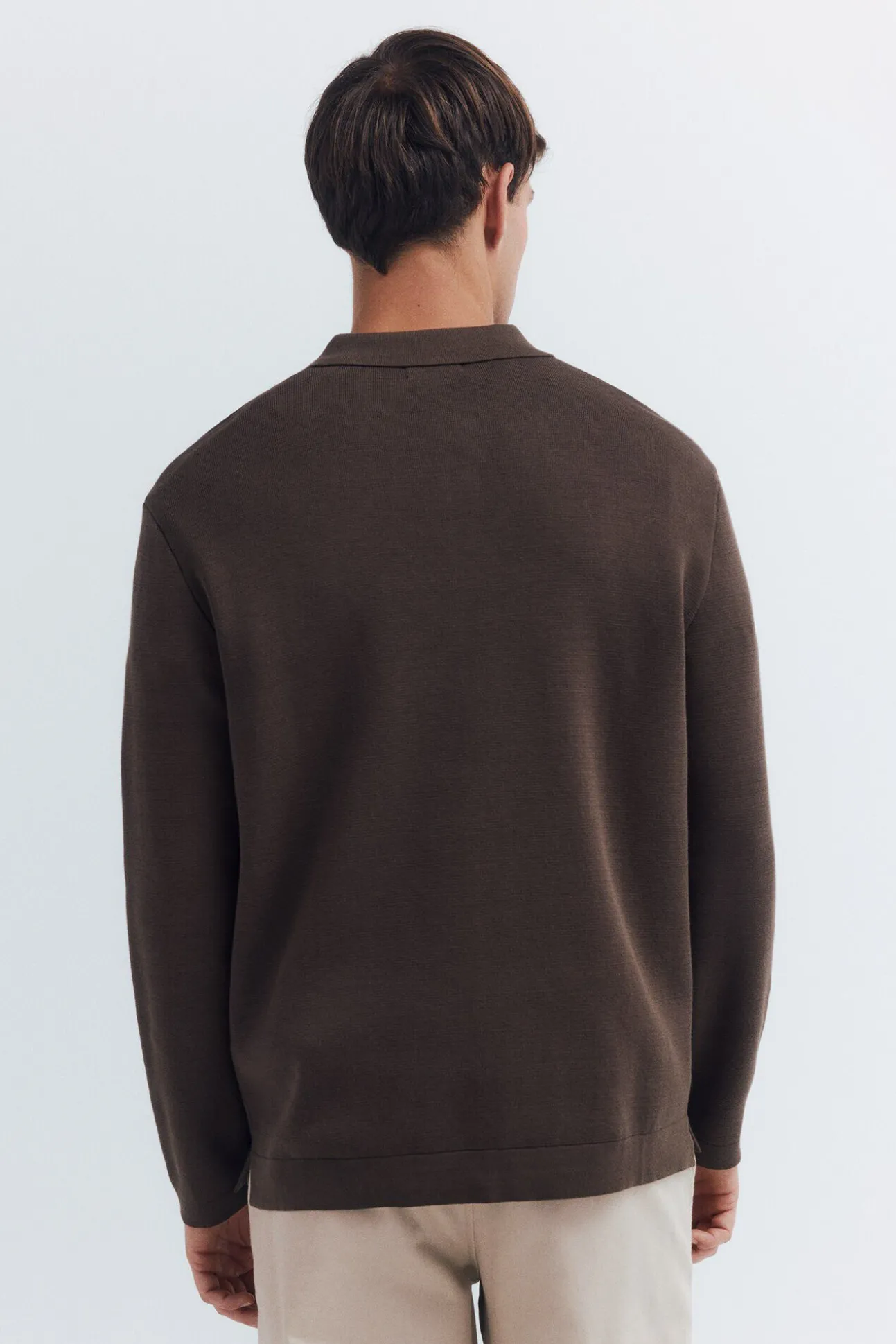 Camisola gola polo com botões