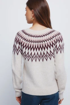 Camisola jacquard com bordas