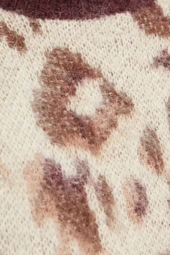 Camisola jacquard com estampa animal