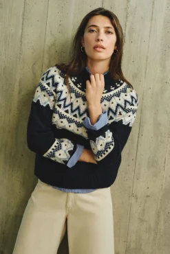 Camisola jacquard posicional.
