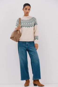 Camisola jacquard posicional.