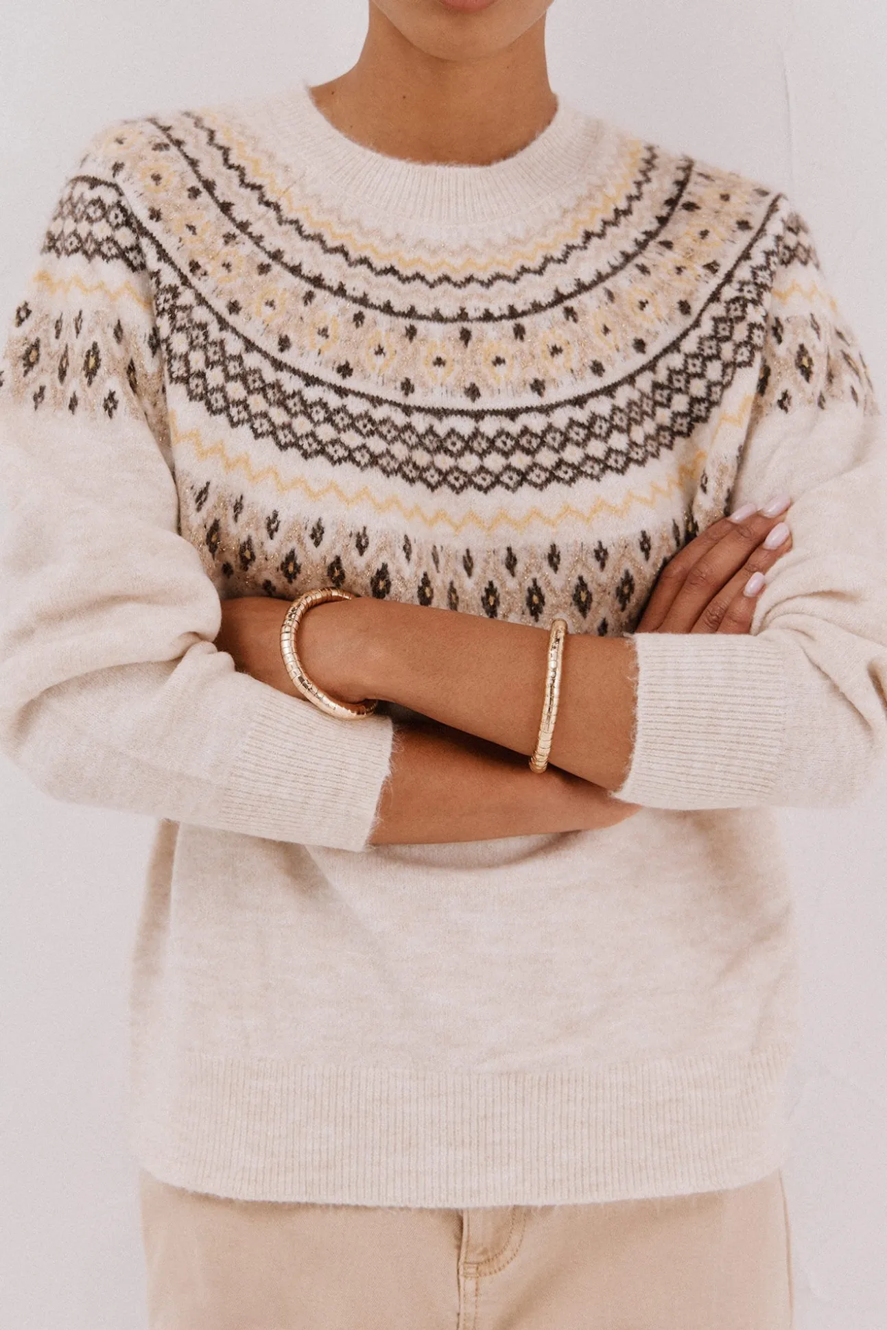 Camisola jacquard posicional