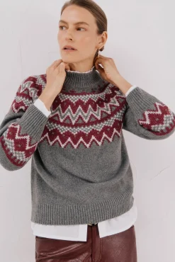 Camisola jacquard posicional.