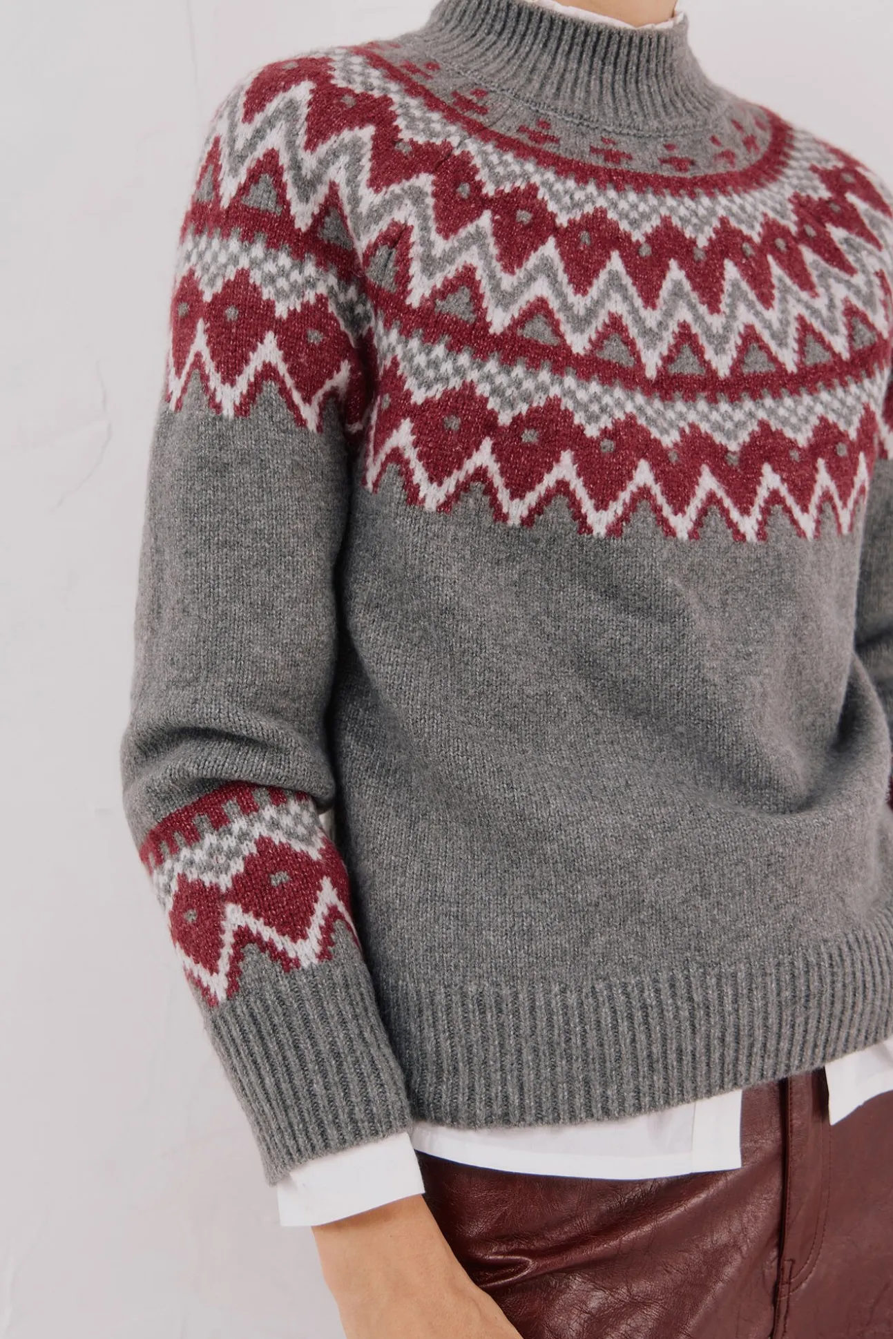 Camisola jacquard posicional.
