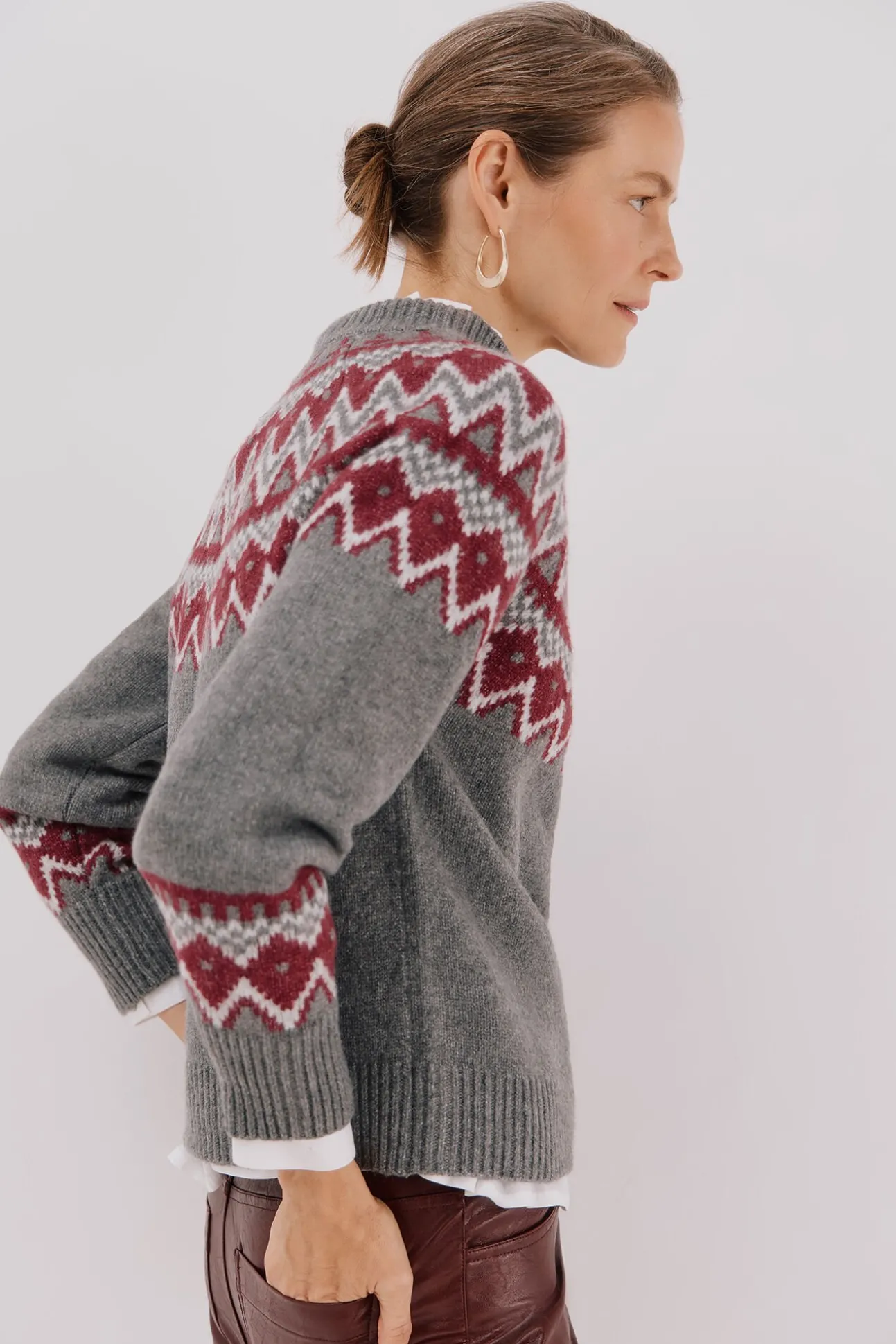 Camisola jacquard posicional.