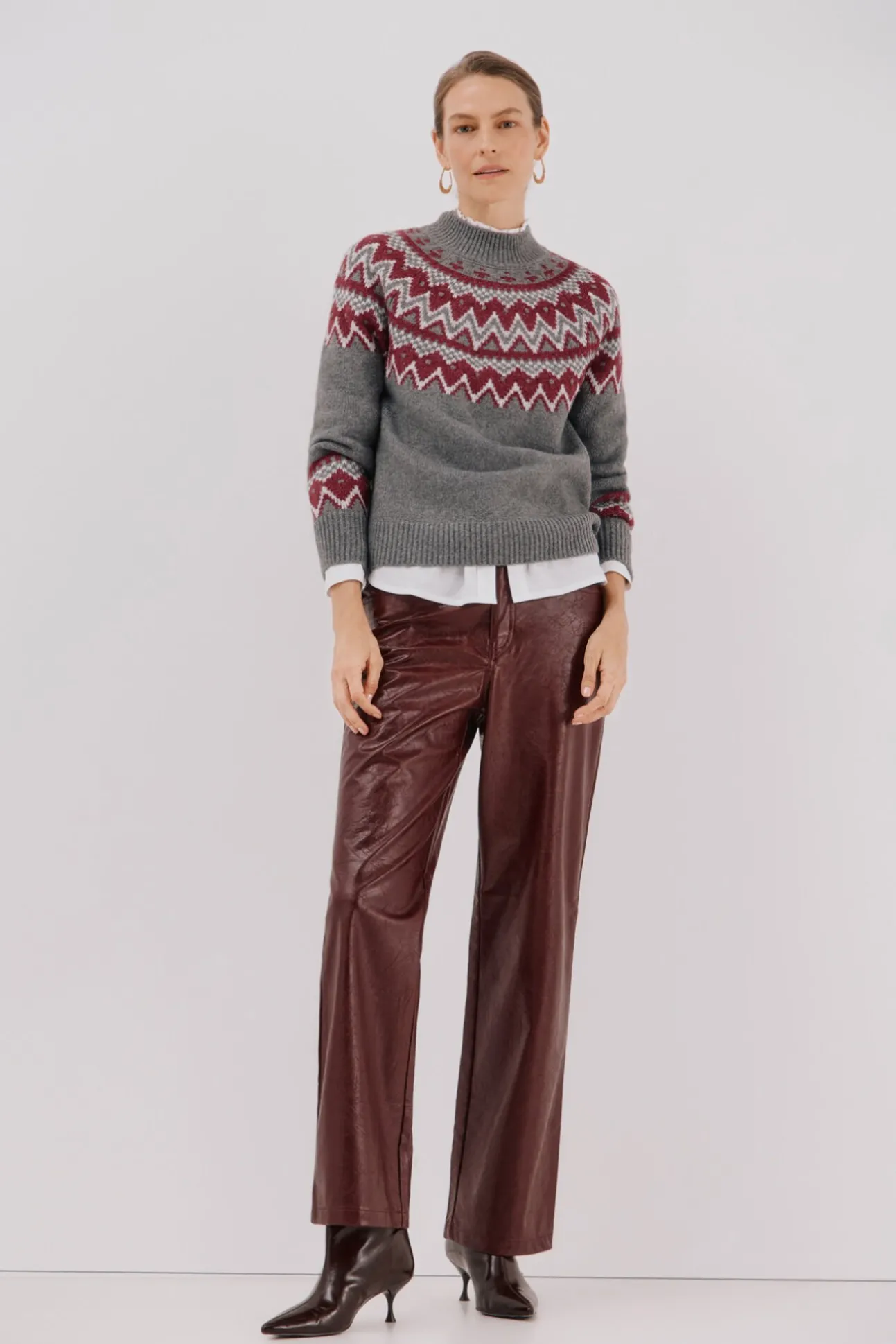 Camisola jacquard posicional.