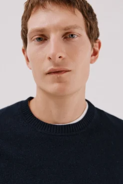 Camisola lã de carneiro gola redonda