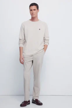 Camisola liso de gola alta