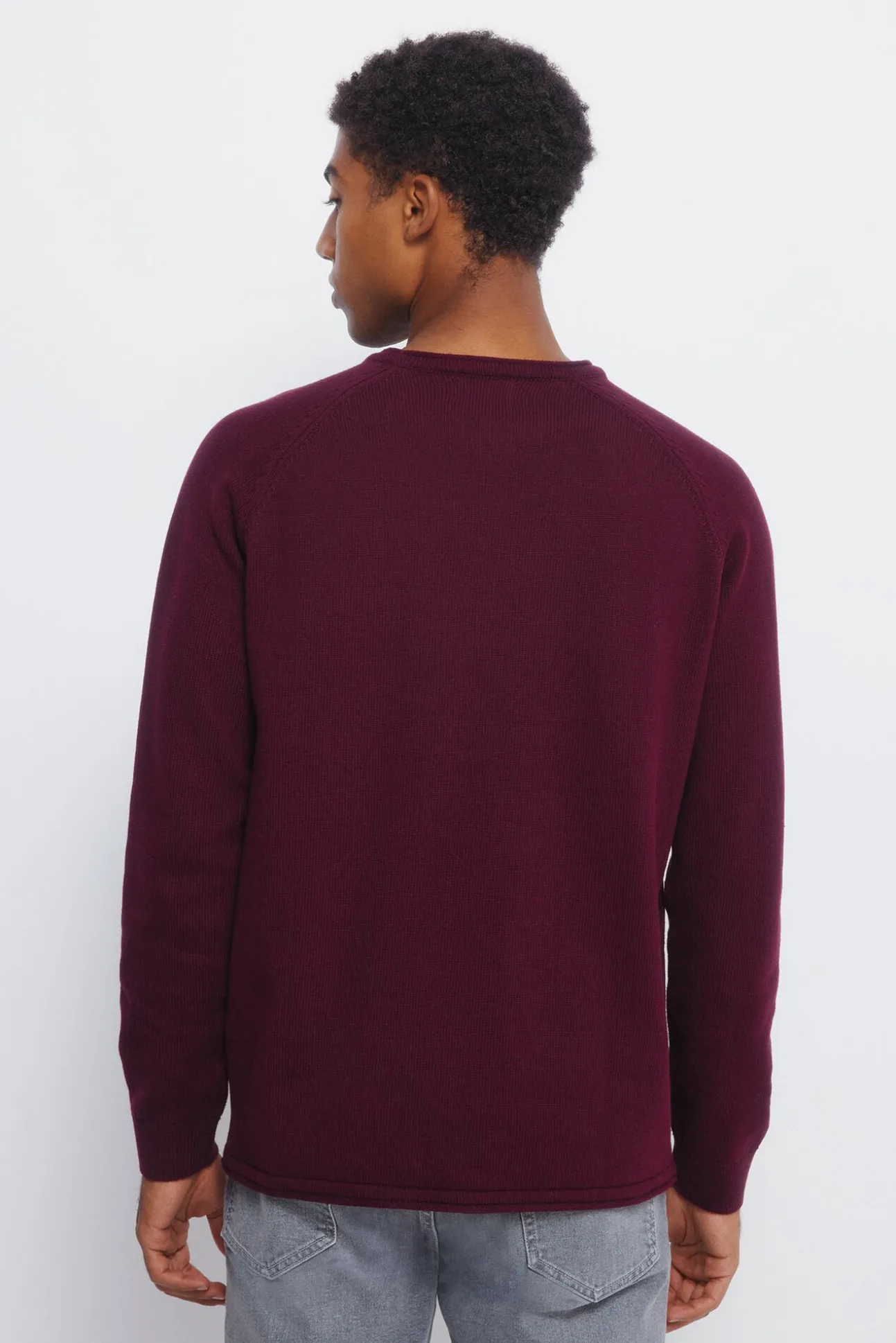 Camisola liso de gola alta