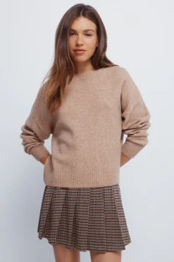 Camisola liso de gola redonda