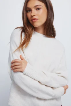 Camisola liso de gola redonda