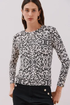 Camisola malha estampada