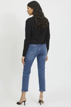 Camisola malha gola em bico