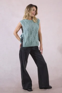 Camisola manga com detalhe de laço