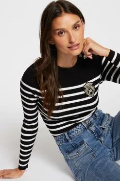 Camisola manga comprida com riscas
