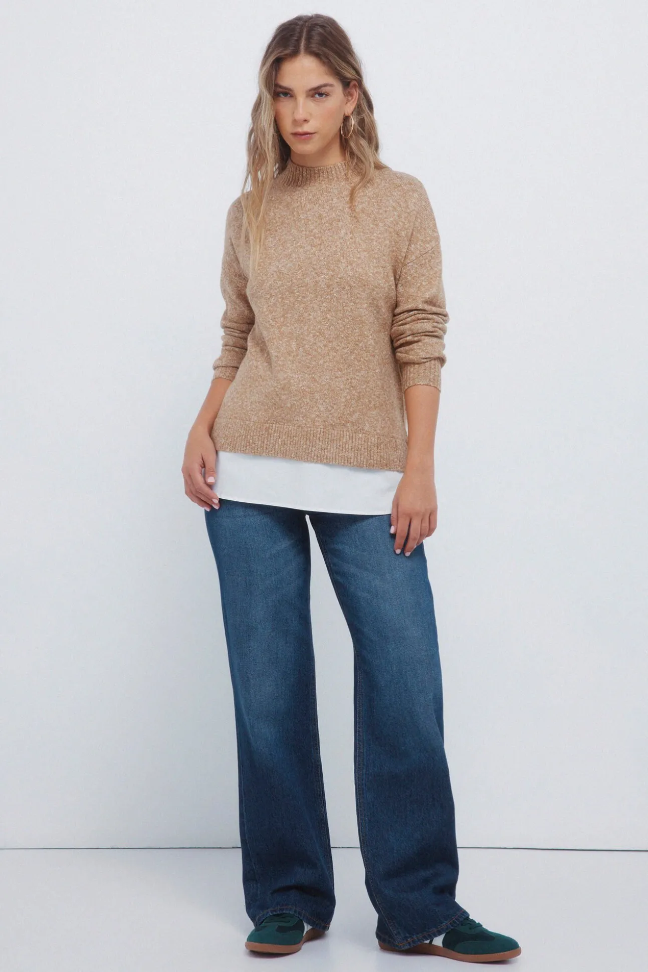 Camisola Perkins com gola combinada