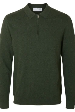 Camisola polo 100% algodão com meia fecho-éclair .