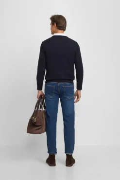 Camisola retrô com gola em V