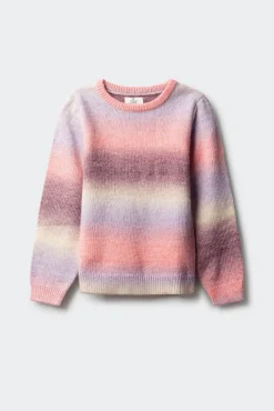 Camisola riscas chamativa para meninas.