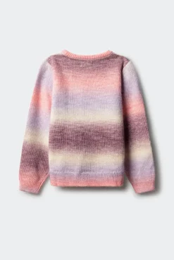 Camisola riscas chamativa para meninas.