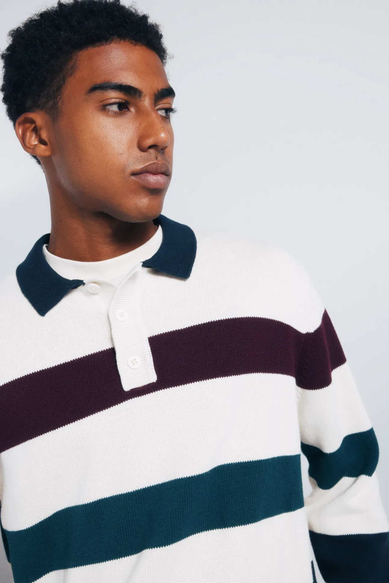 Camisola riscas de gola polo