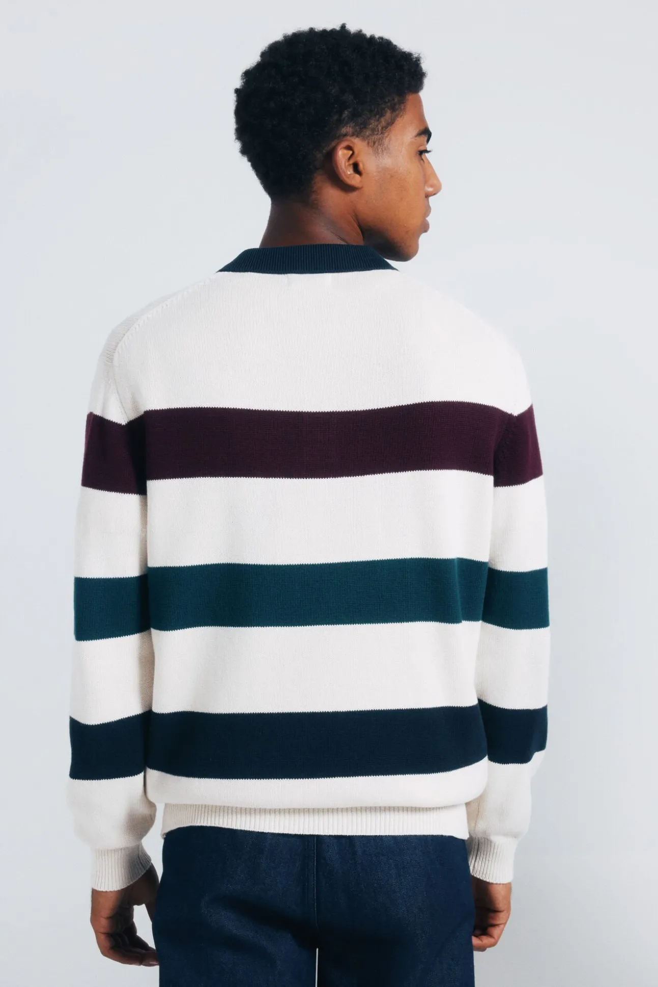 Camisola riscas de gola polo