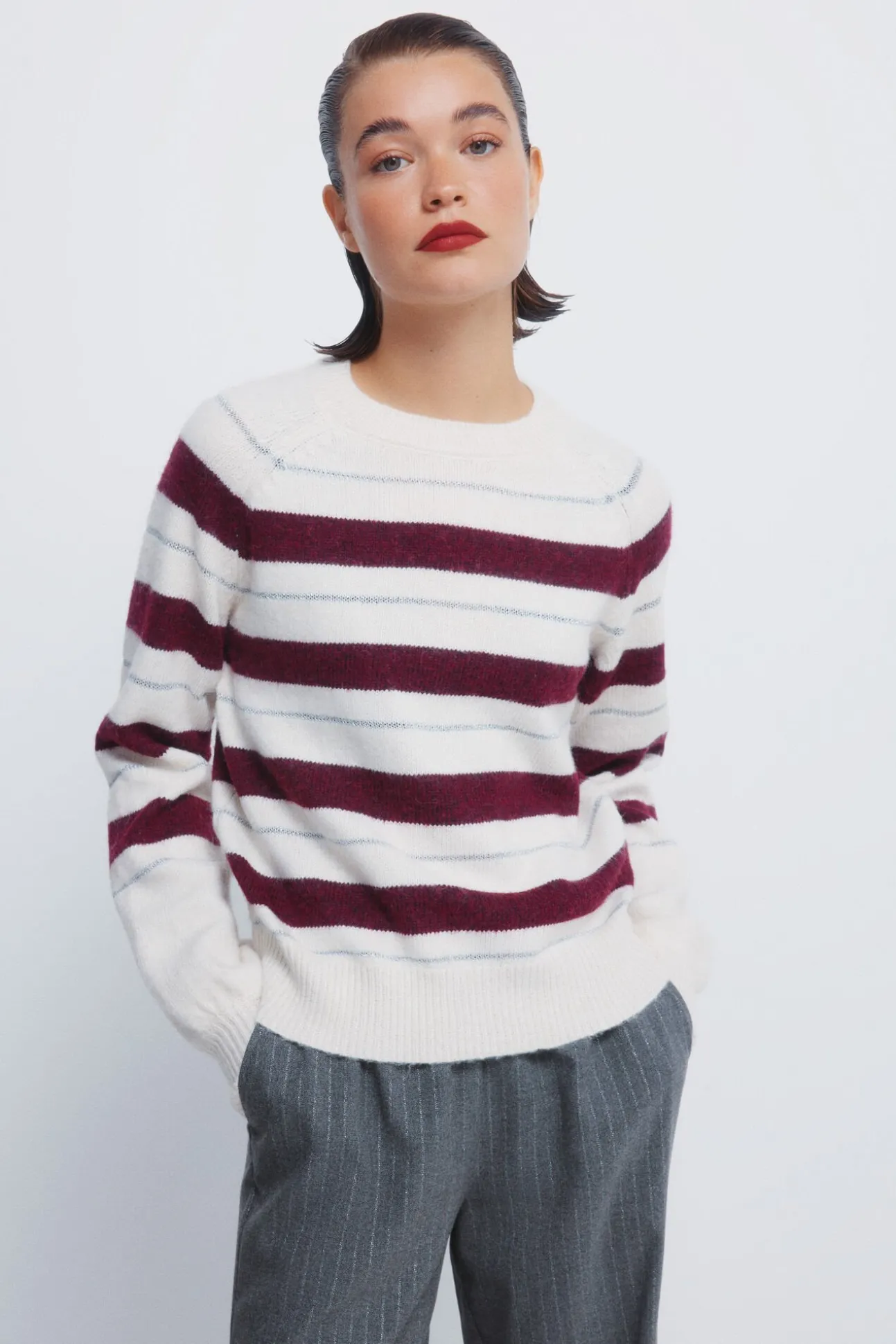 Camisola riscas de lurex