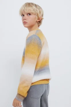 Camisola riscas laranja para meninos