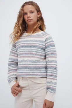 Camisola riscas para meninas.