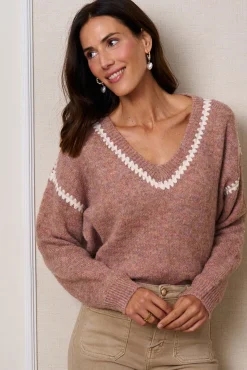 Camisola Rosalinda com decote em V