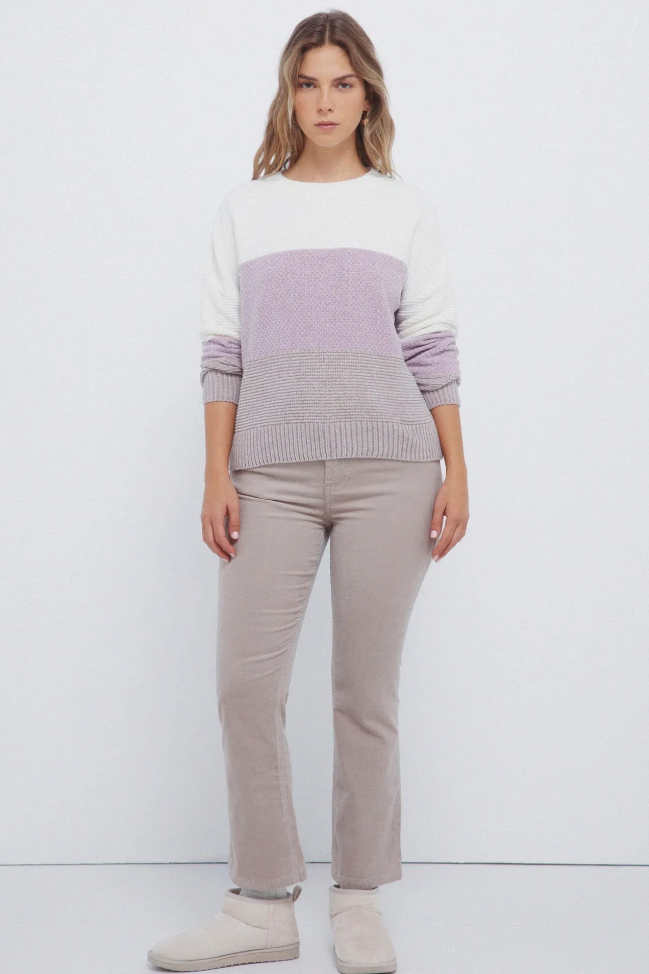 Camisola às riscas de chenille