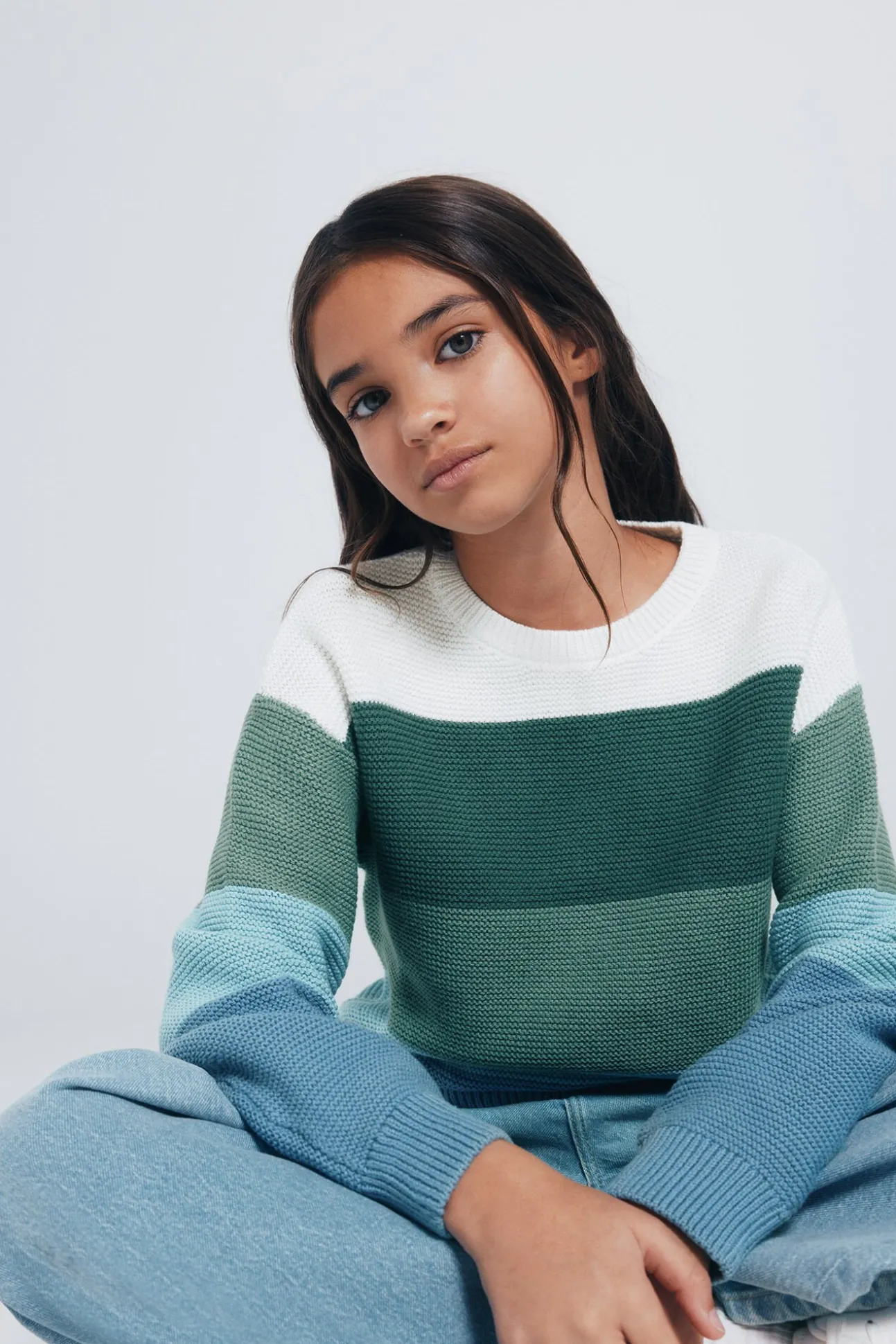 Camisola às riscas para menina