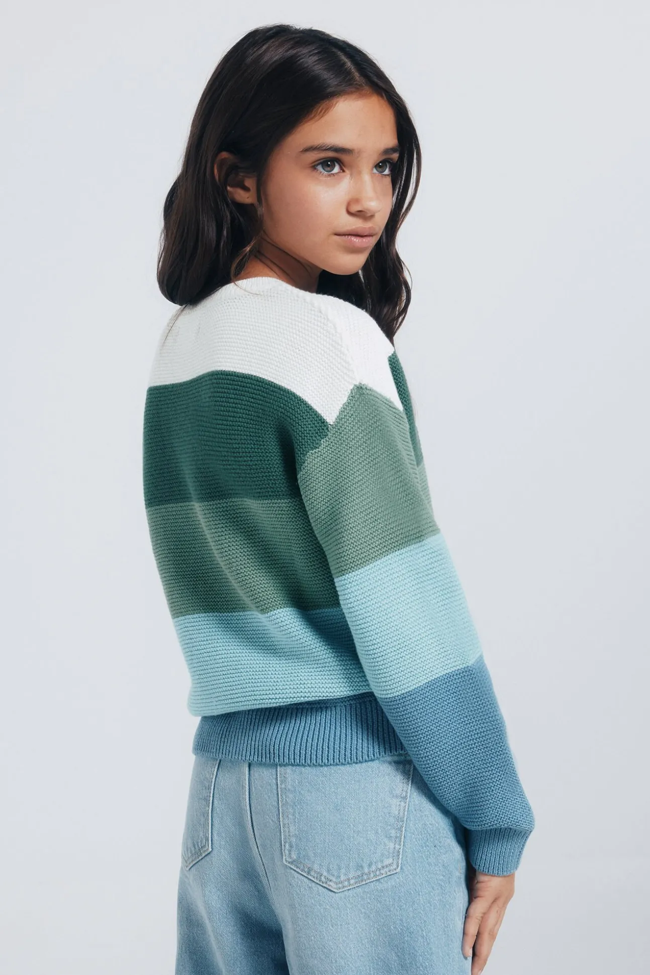 Camisola às riscas para menina