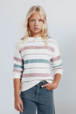 Camisola às riscas para menina