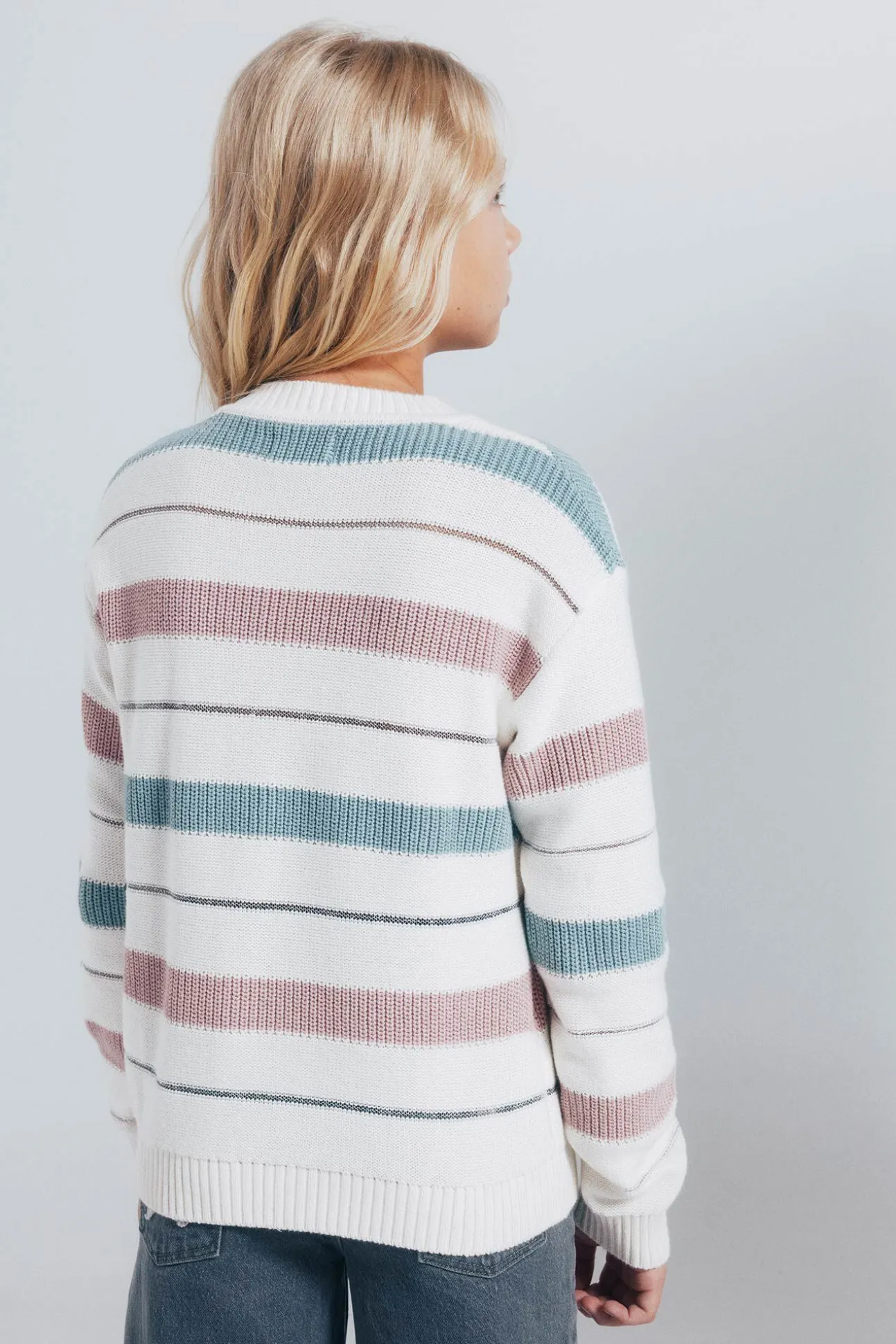 Camisola às riscas para menina
