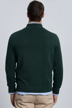 Camisola verde com meia fecho-éclair