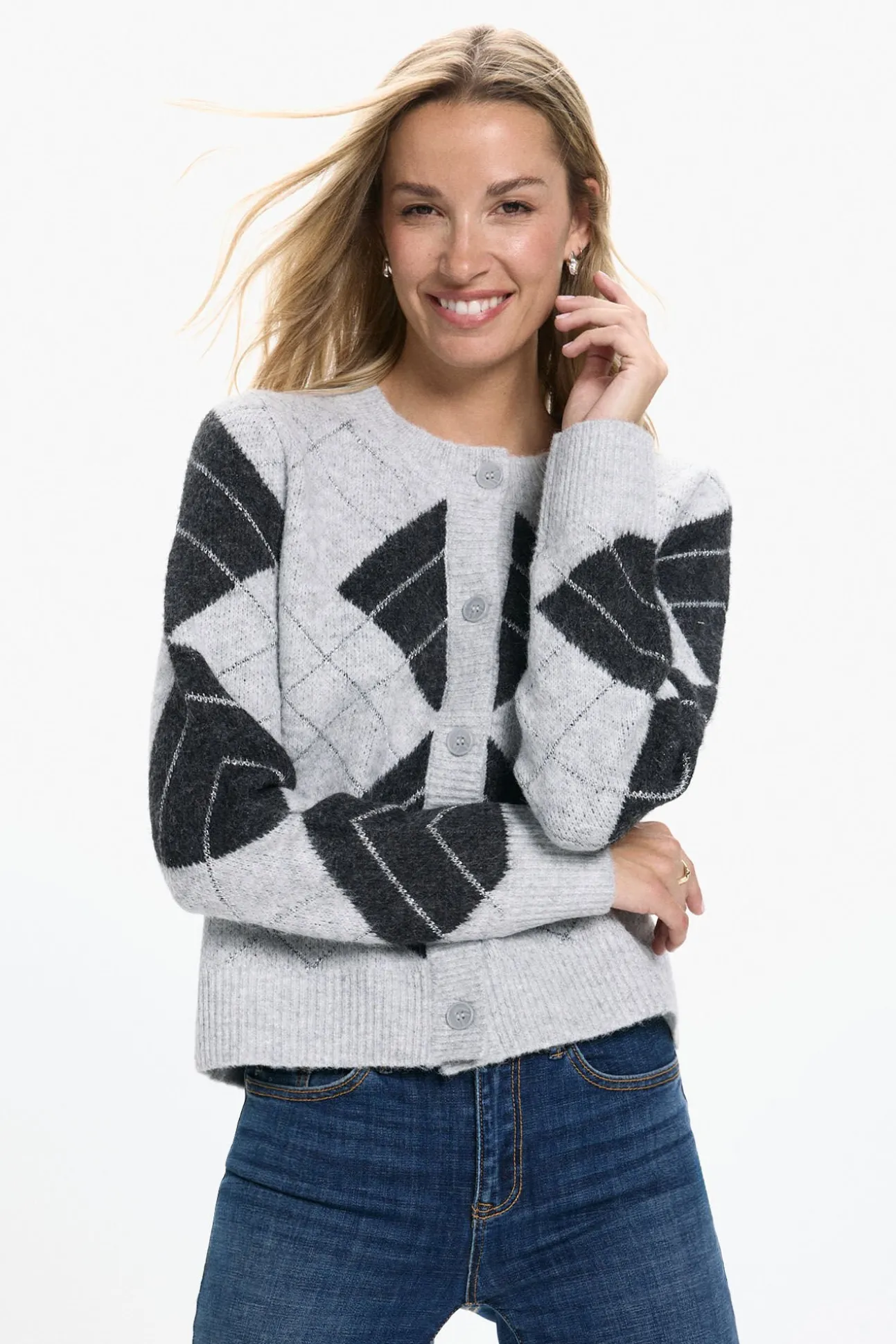 Cardigan casaco de malha