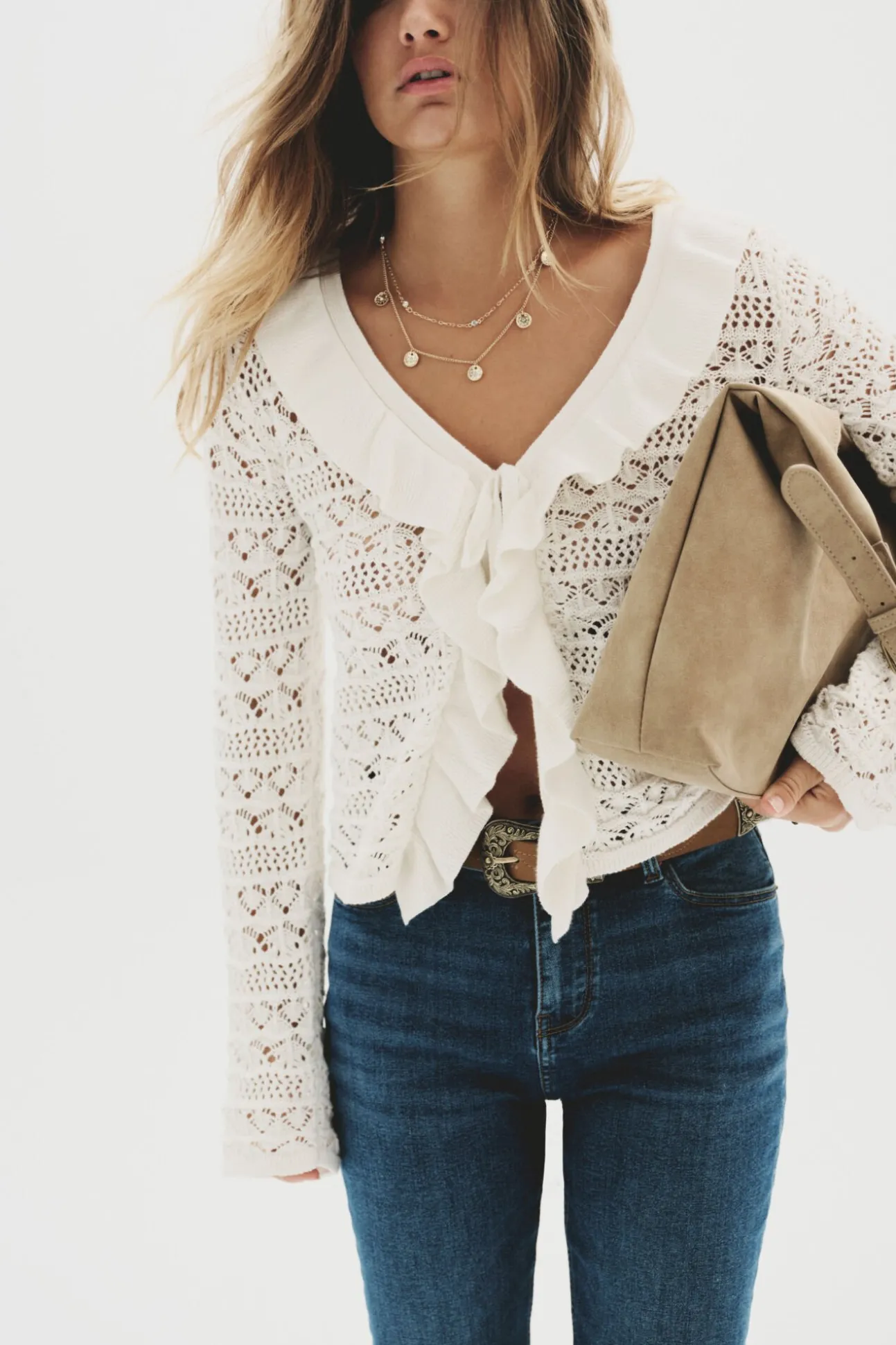 Cardigan com babados
