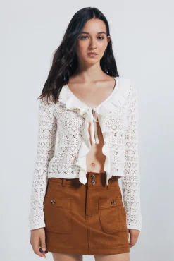 Cardigan com babados