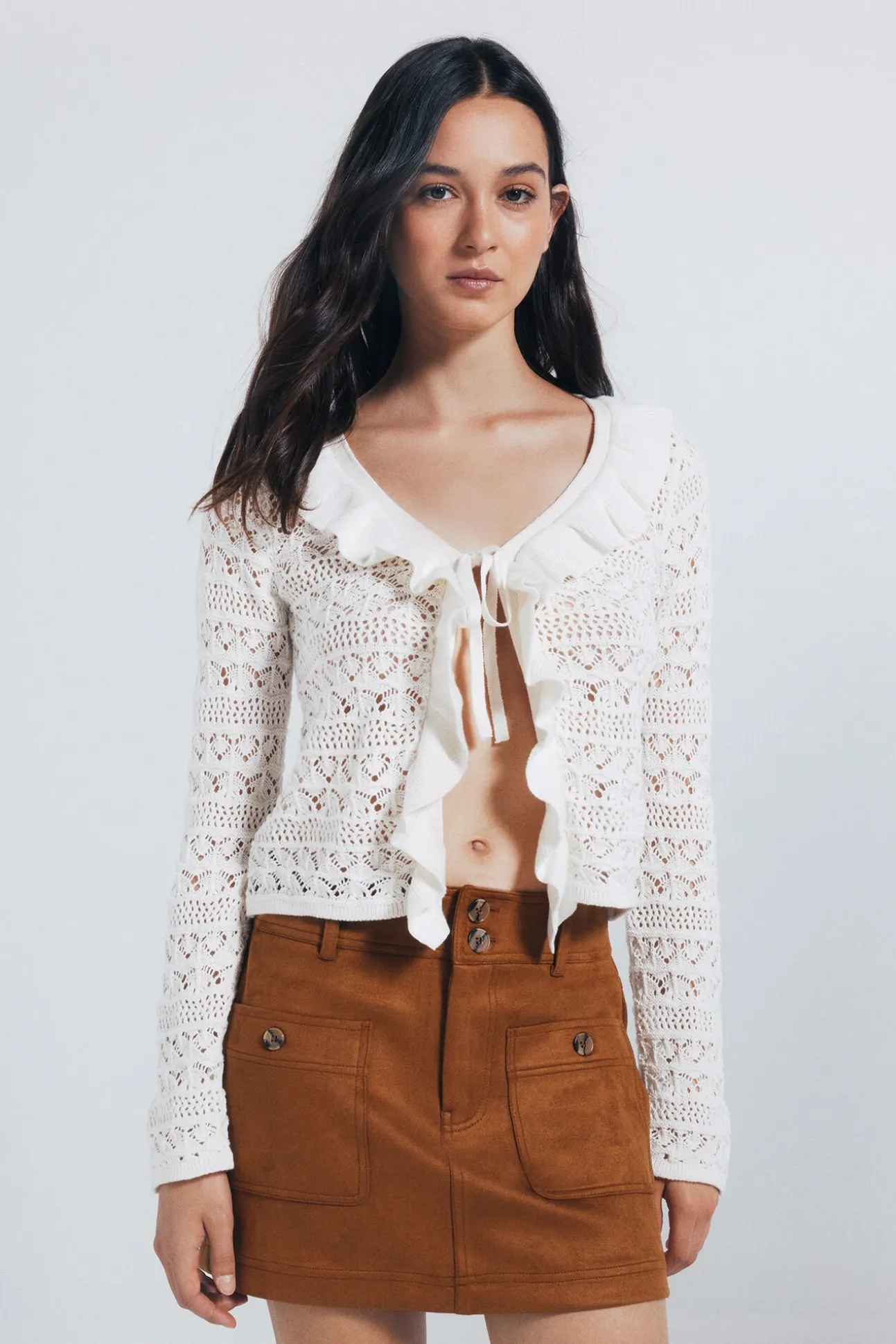 Cardigan com babados