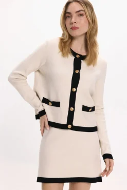 Cardigan com botões dourados e viscose